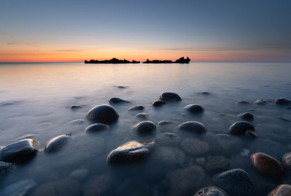 Coastal Stones Twilight by Keller — canvas wall art
