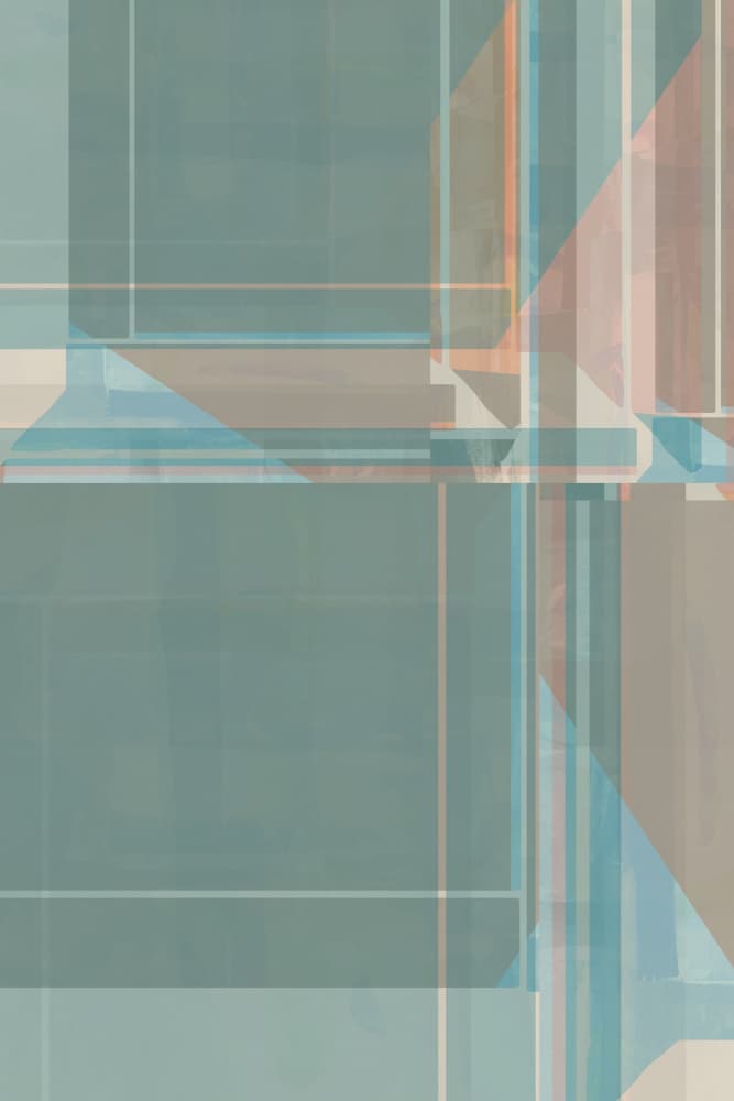 Subtle Teal Geometry by cartissi — canvas wall art