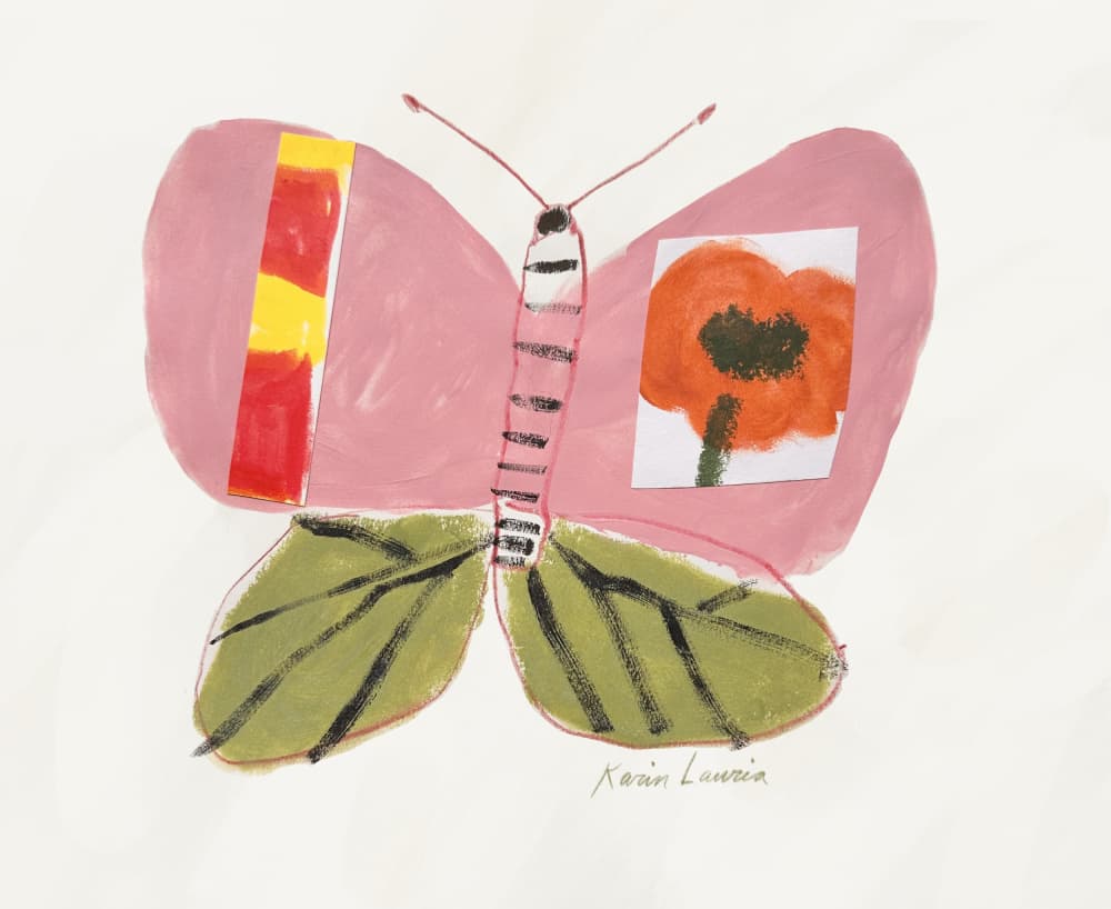 Pink Butterfly Poppy by Karin Lauria — canvas wall art