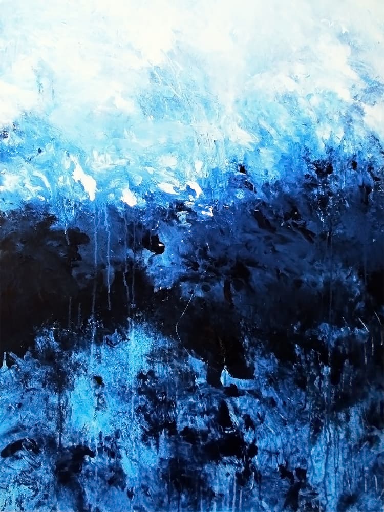 Deep Blue Abstraction by Ron Halfant — canvas wall art