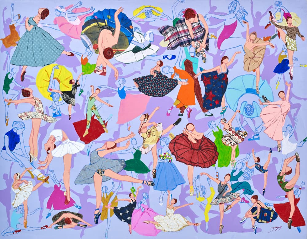 Colorful Ballet Dancers by Jukyong Park — canvas wall art