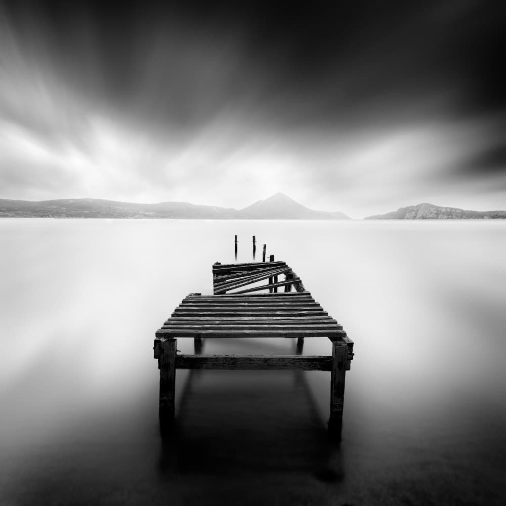 Moody Broken Pier by George Digalakis — canvas wall art
