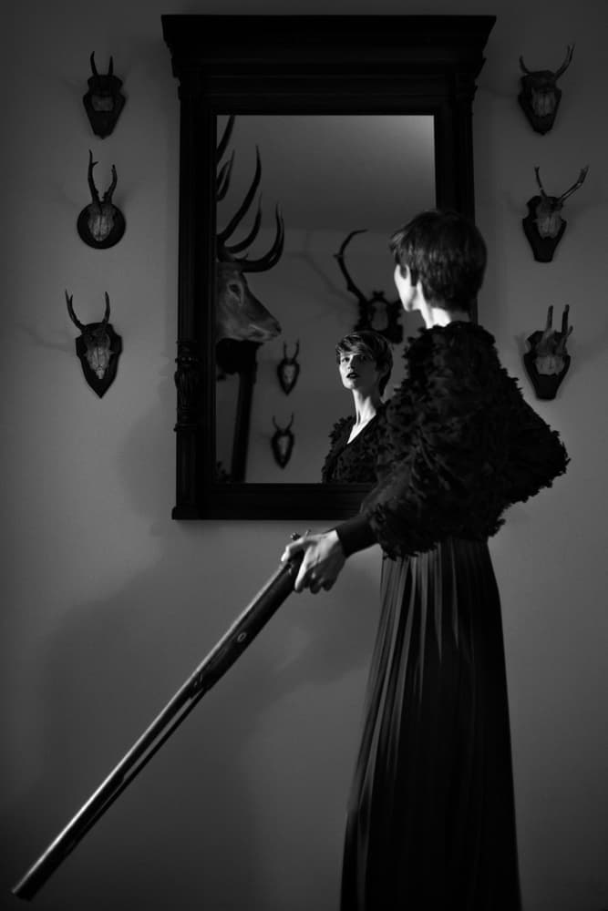 Elegant Huntress Mirror by Piotr Werner — canvas wall art