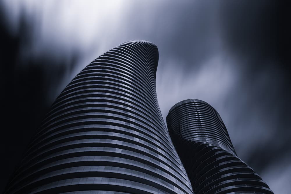 Curved Urban Towers by Mike Kreiten — canvas wall art