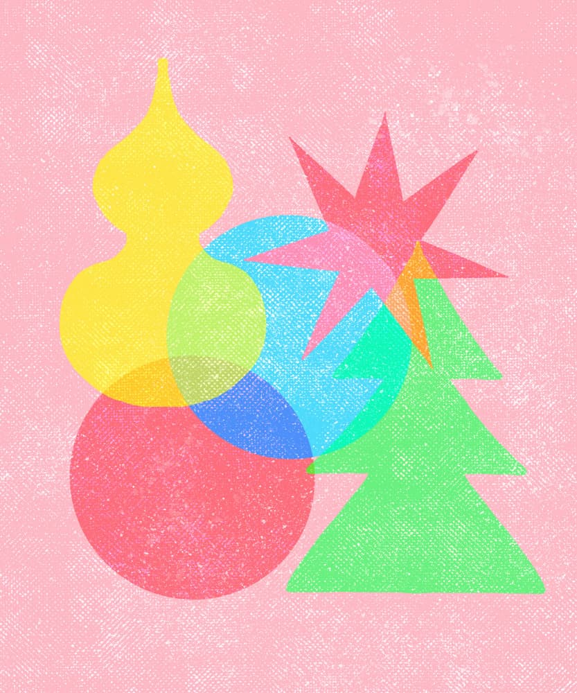 Vibrant Festive Shapes by Aliya Putrus — canvas wall art