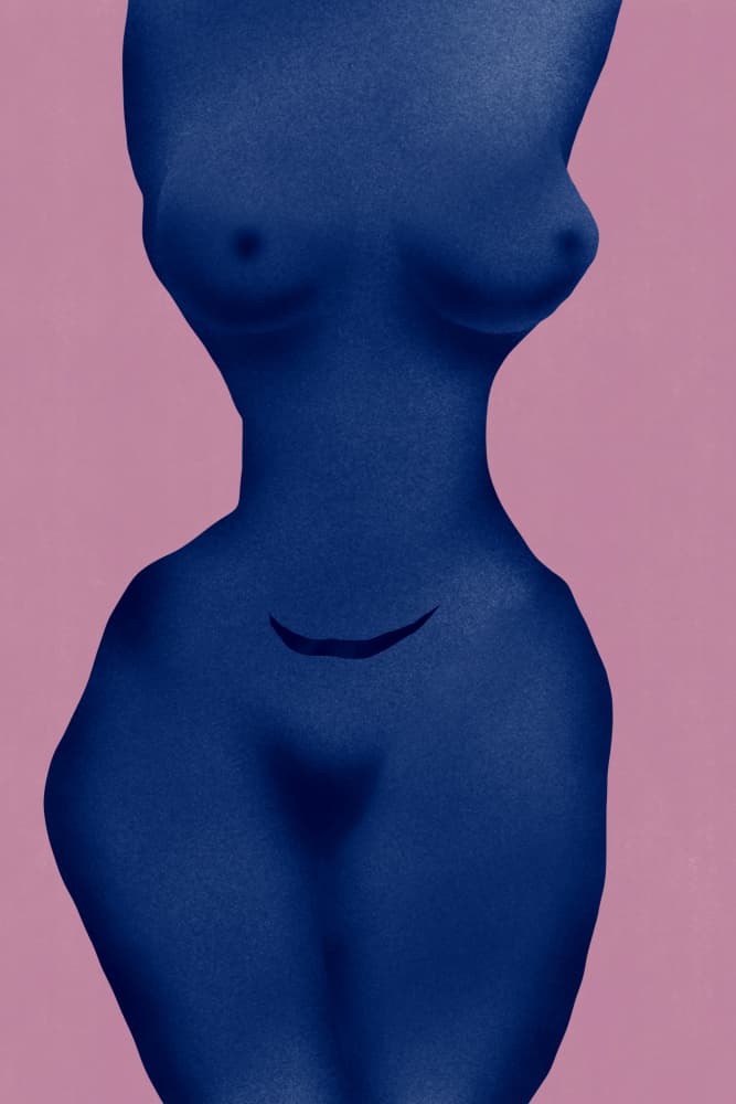 Blue Female Form by Little Dean — canvas wall art