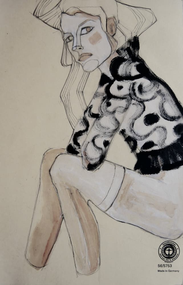 Chic Fashion Illustration by Doris Schmitz — canvas wall art