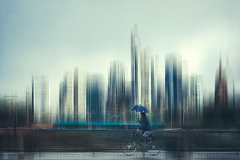 Rainy City Ride by Heike Willers — canvas wall art