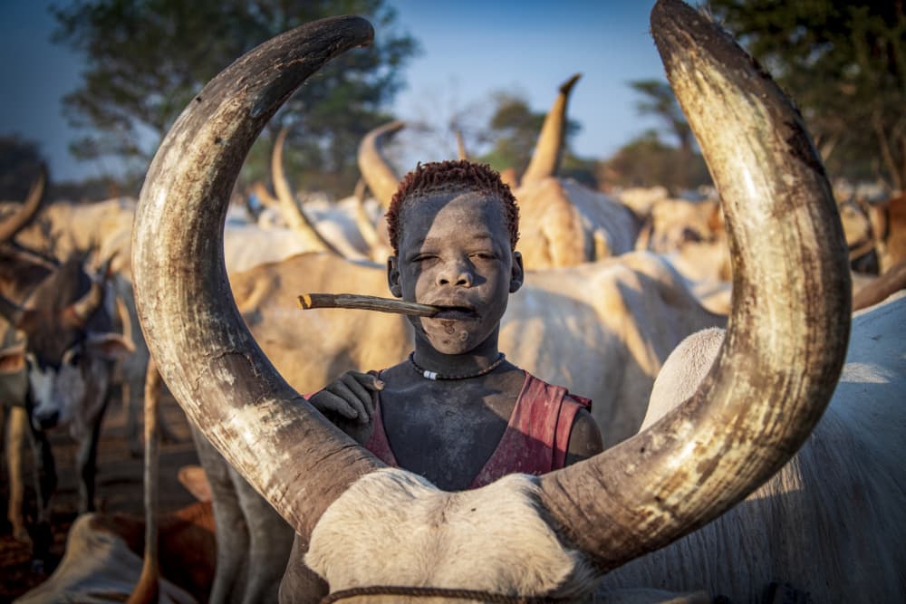 African Child With Horns by Svetlin Yosifov — canvas wall art