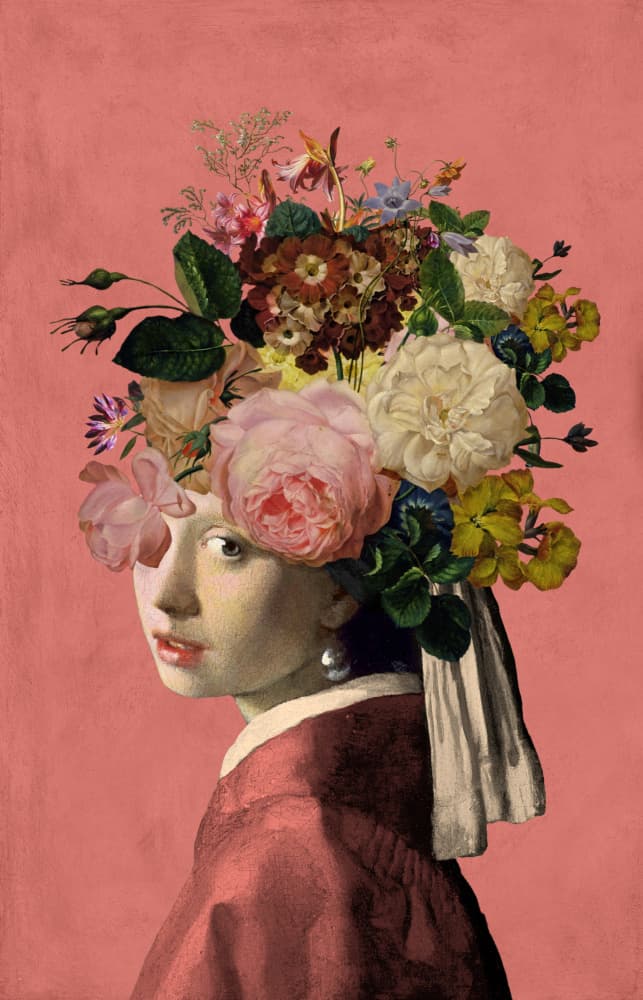 Girl With Flower Crown by Marja van den Hurk — canvas wall art
