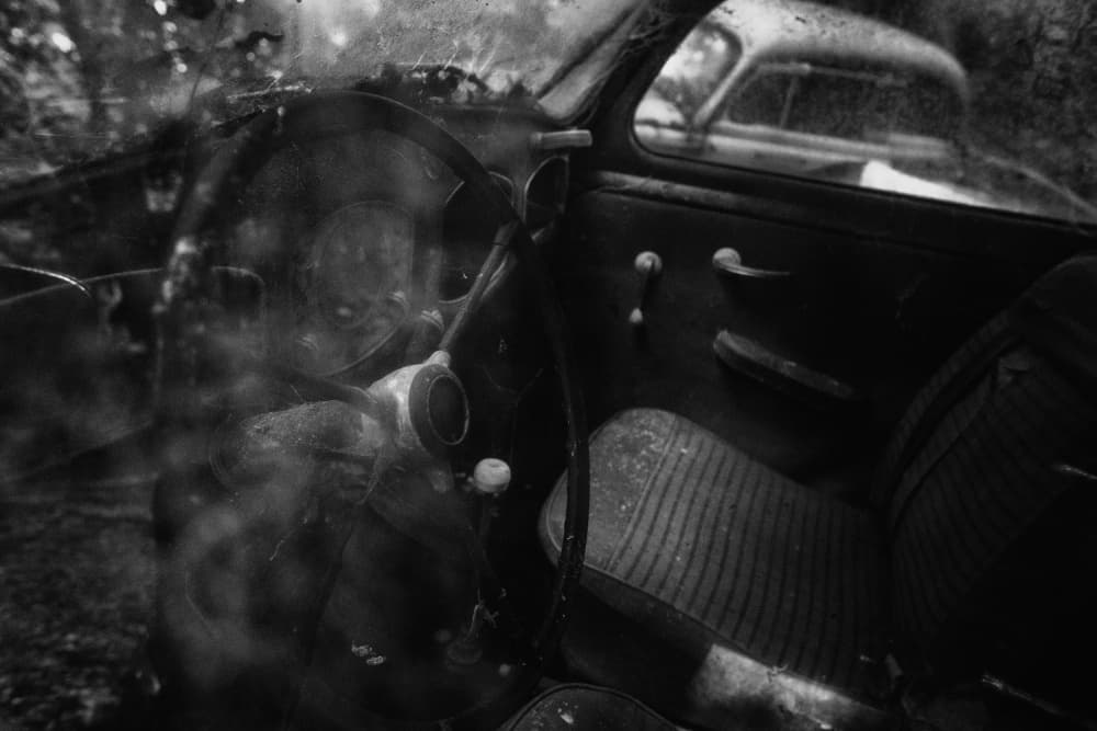 Abandoned Car Interior by Adam Dauria ☂ — canvas wall art