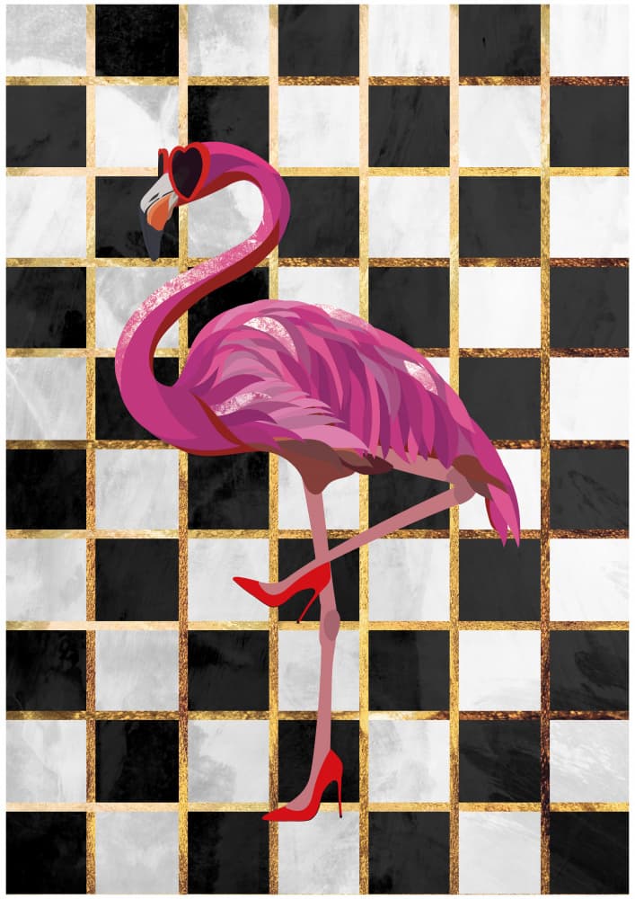 Pink Flamingo Glam by Sarah Manovski — canvas wall art