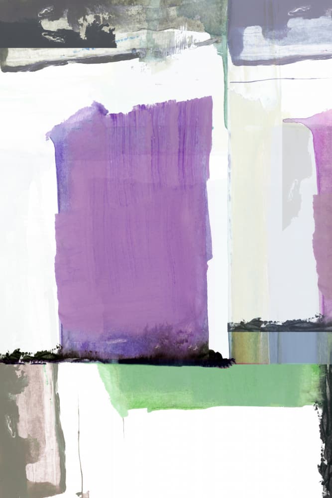 Modern Purple Green Abstract by cartissi — canvas wall art