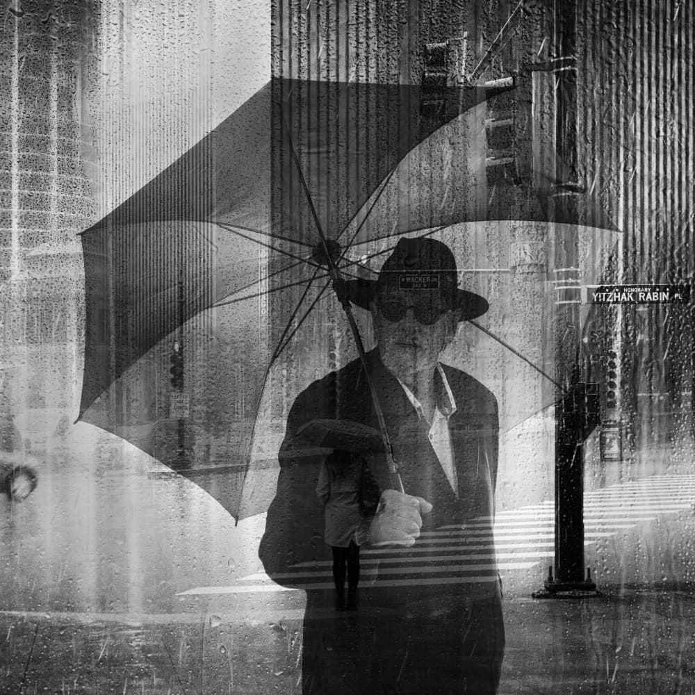 Urban Rain Reflection by Roswitha Schleicher-Schwarz — canvas wall art