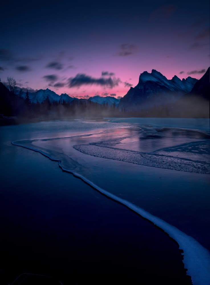 Purple Winter Glow by Jiahong Zeng — canvas wall art
