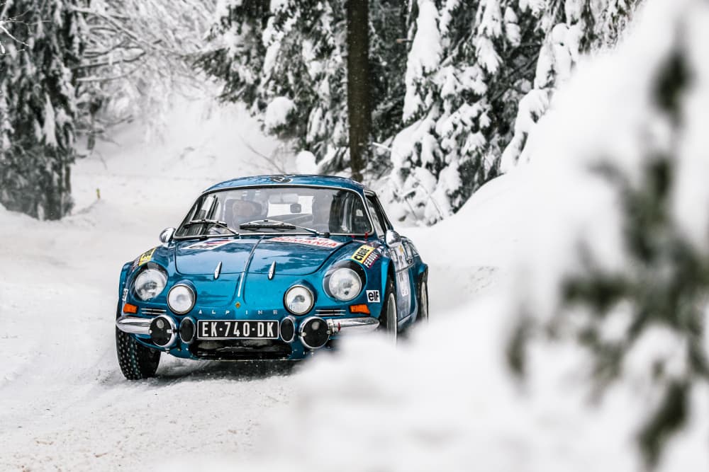 Snowy Forest Rally Car by ATTILA SZABO — canvas wall art