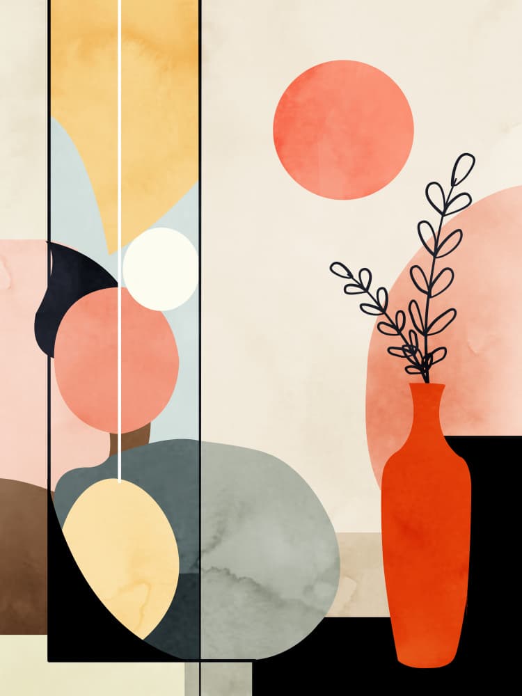 Warm Abstract Forms by Vesuvik Designs — canvas wall art