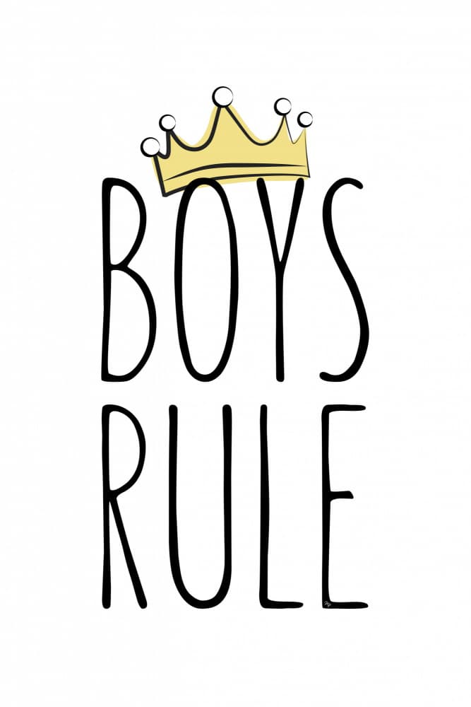 Boys Rule Crown by Martina — canvas wall art