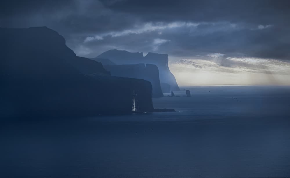 Dramatic Ocean Cliffs by Larry Deng APA — canvas wall art