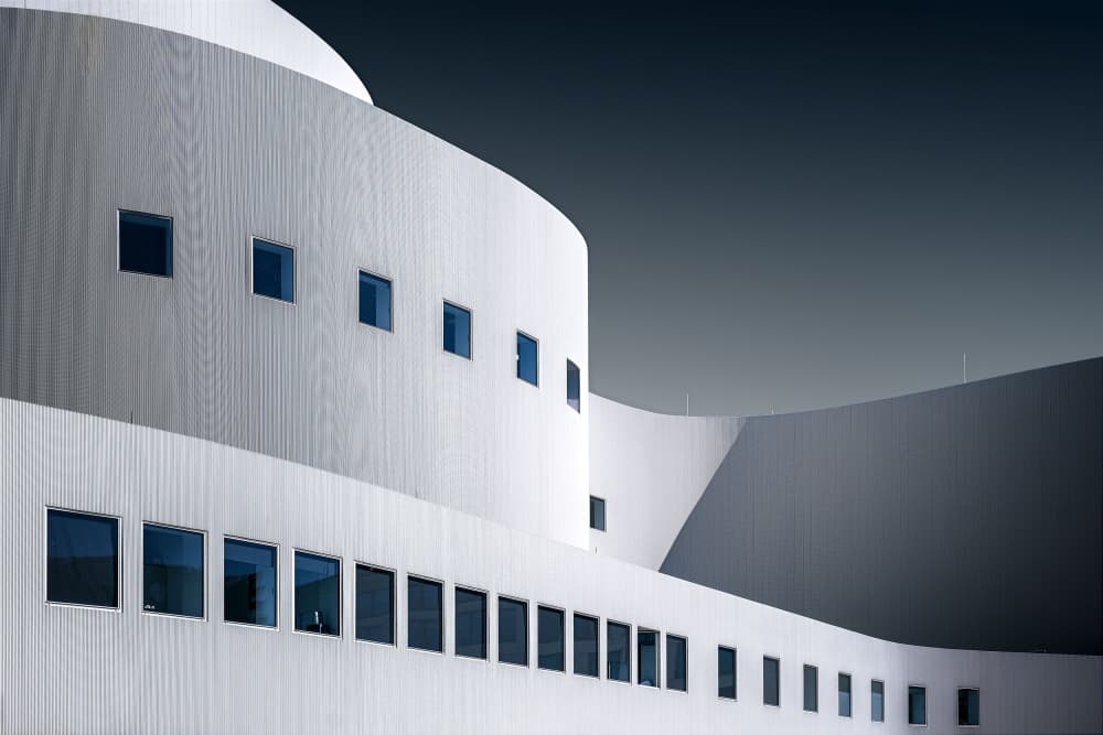 White Curved Architecture by Michael Eßig — canvas wall art