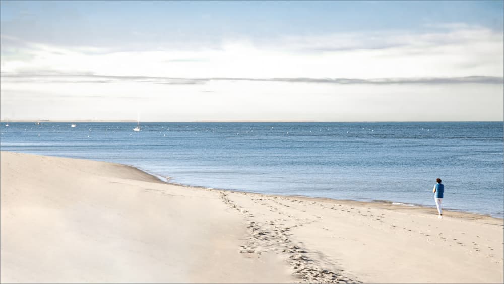 Serene Beach Walk by Gilbert Claes — canvas wall art