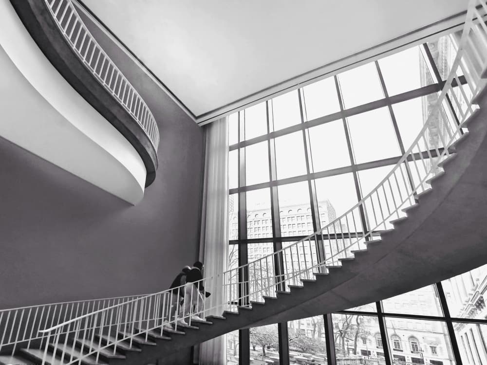 Grand Modern Staircase by Jasmine Zhang — canvas wall art