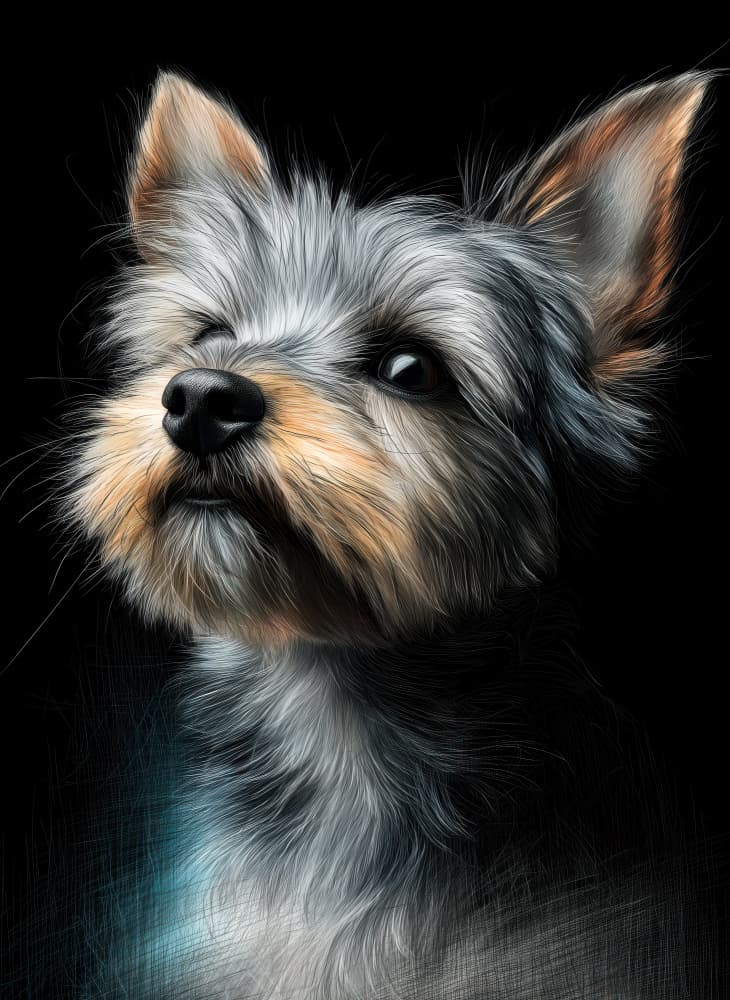 Adorable Yorkie Puppy by Justyna Jaszke — canvas wall art