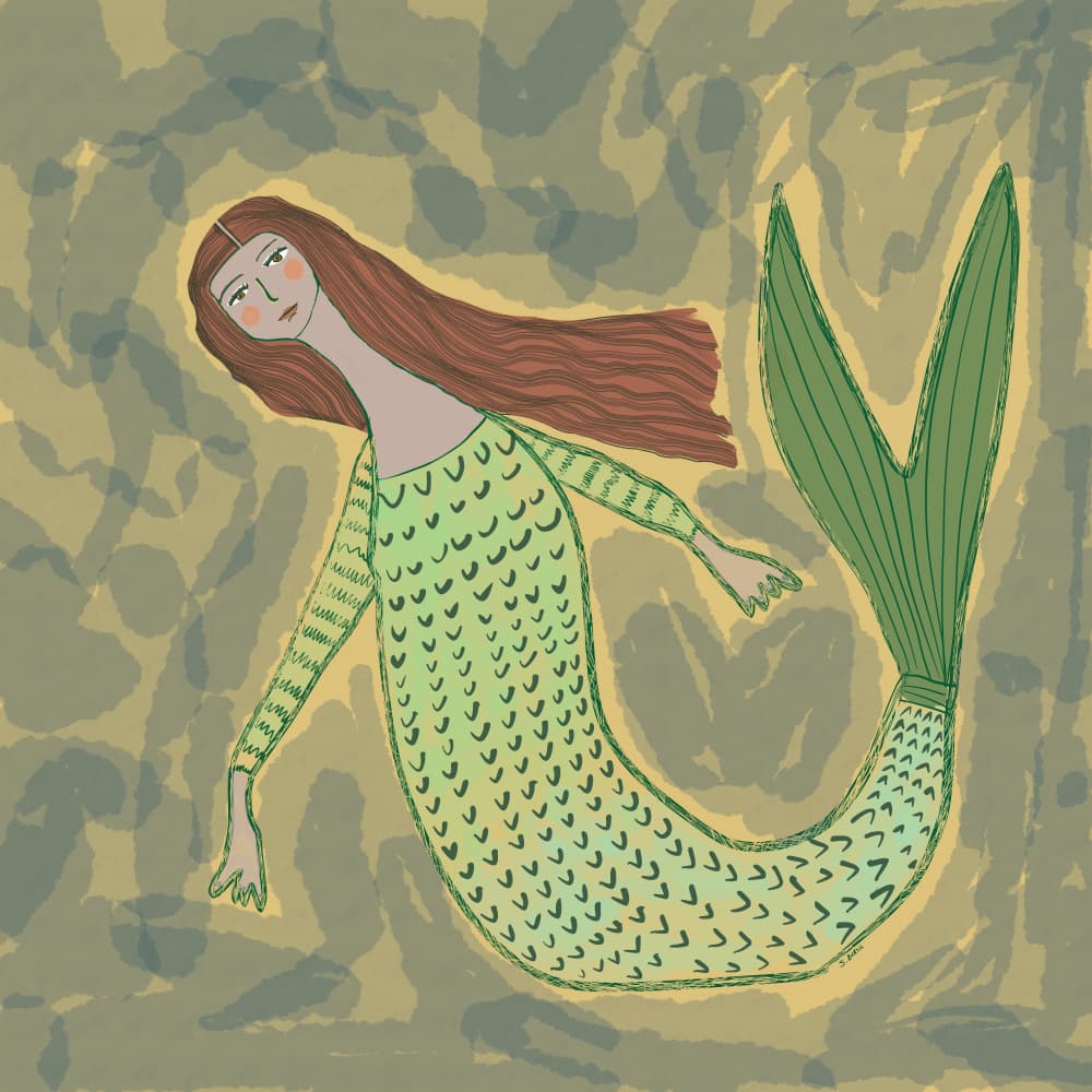 Dreamy Underwater Mermaid by Sharyn Bursic — canvas wall art