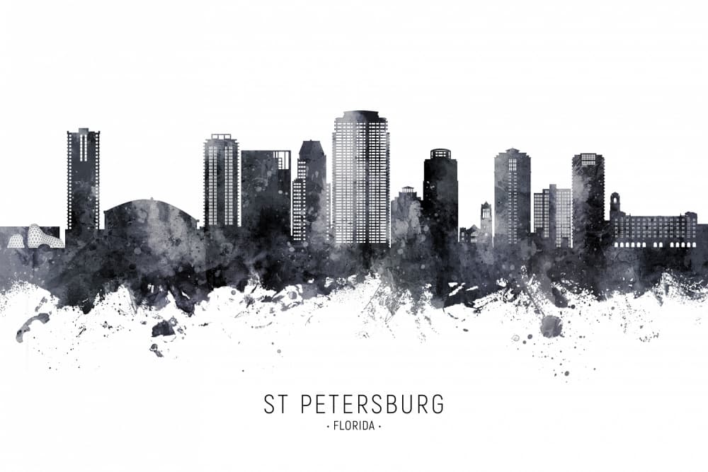 St Petersburg Florida Skyline by Michael Tompsett — canvas wall art