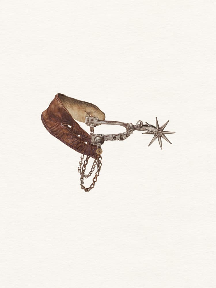 Vintage Cowboy Spur by Wild Violets — canvas wall art