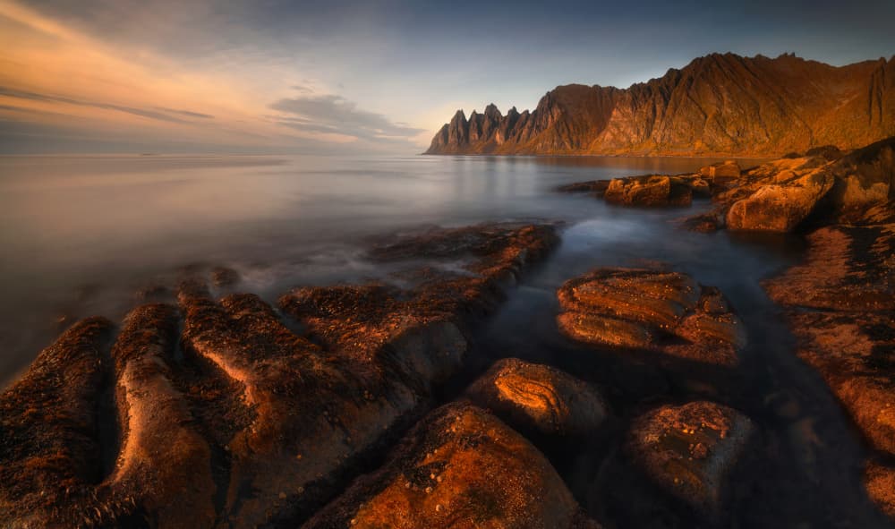 Golden Coastal Mountains by Tomasz Rojek — canvas wall art