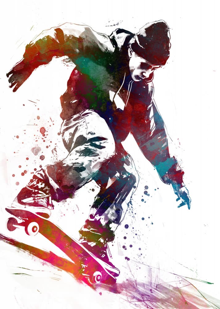 Dynamic Skateboard Action by Justyna Jaszke — canvas wall art