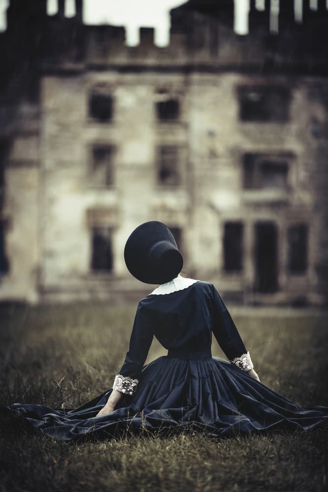 Mysterious Woman Old Castle by Magdalena Russocka — canvas wall art