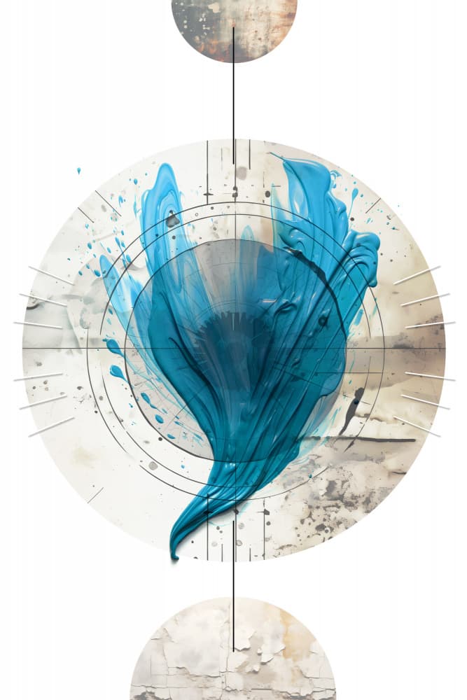 Fluid Teal Abstract by Rafal Kulik — canvas wall art