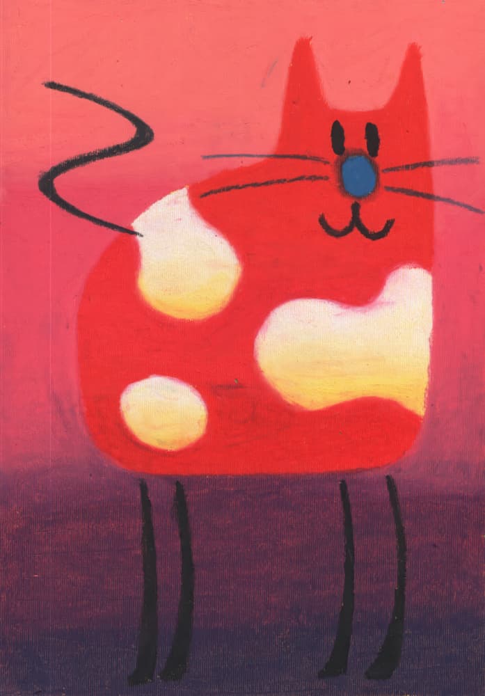 Happy Red Spotted Cat by Kulik — canvas wall art