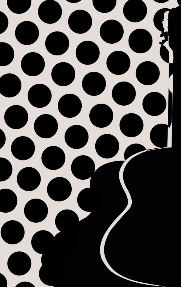 Retro Guitar Polka Dots by Natalia — canvas wall art