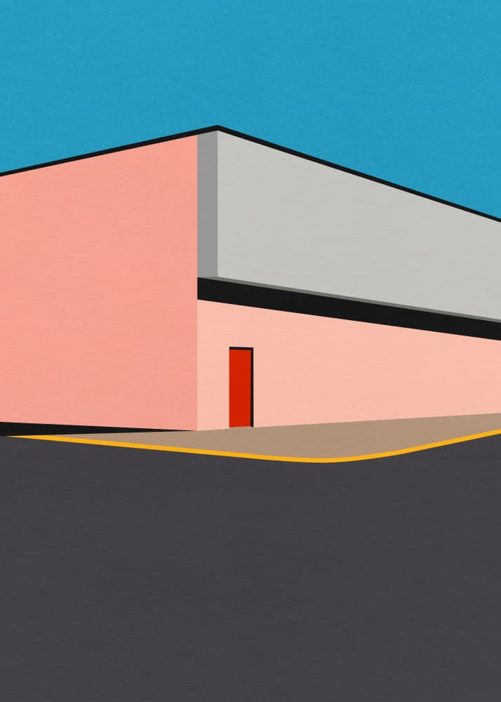 Warehouse Illustration by Rosi Feist — canvas wall art