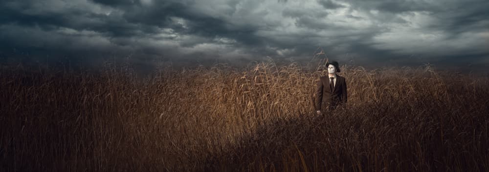 Man In Stormy Field by Petri Damstén — canvas wall art