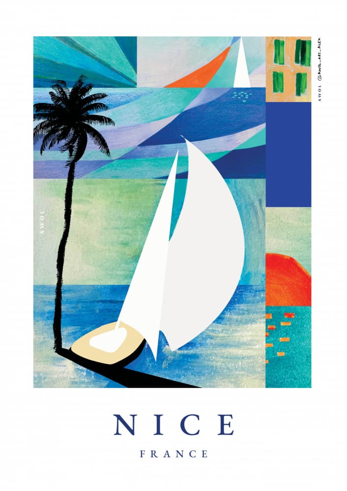 Summer Sailboat Beach by Awol Art Alex — canvas wall art
