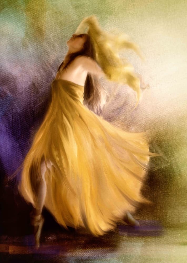 Graceful Golden Dance by Charlaine Gerber — canvas wall art