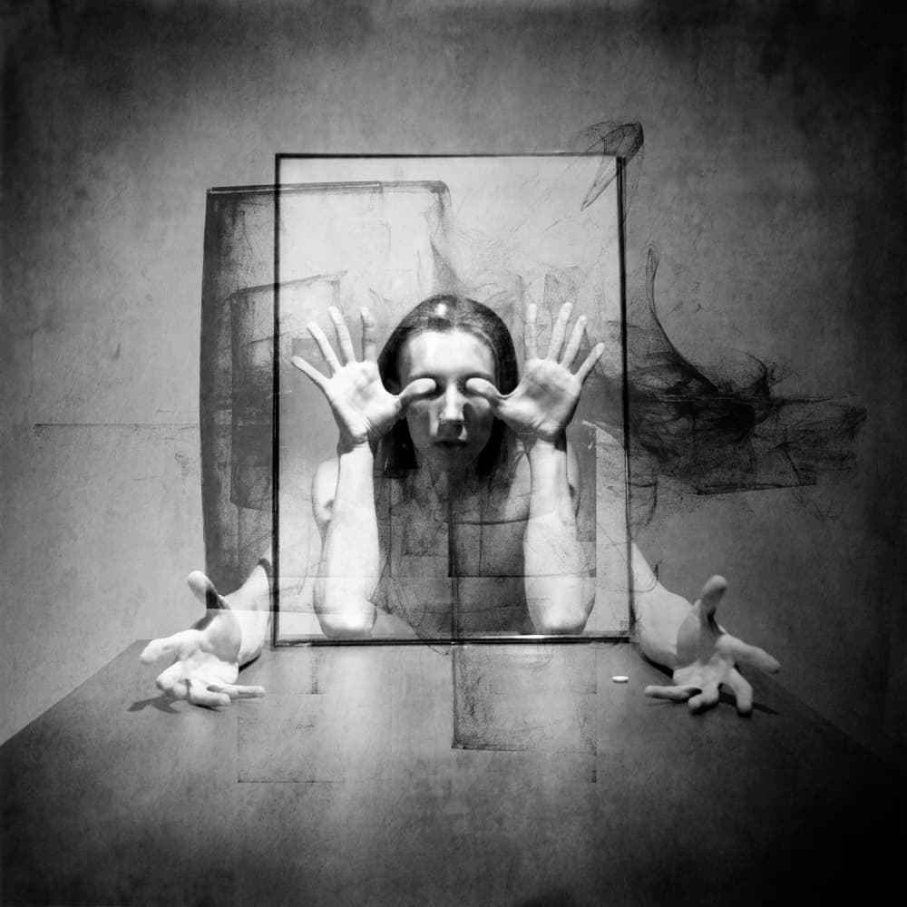Hands Against Glass by Yaroslav Vasiliev-Apostol — canvas wall art