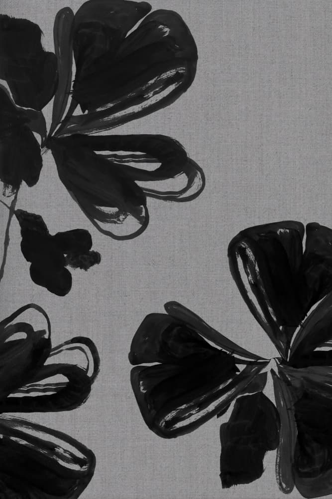 Abstract Black Flowers by cartissi — canvas wall art