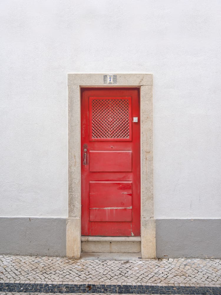 Red Door Number Seven by Christa Stroo — canvas wall art