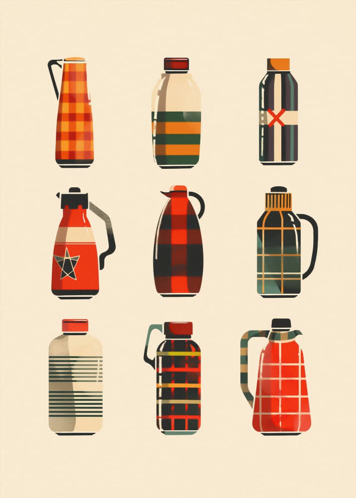 Cozy Plaid Thermoses by Pictufy Studio IV — canvas wall art