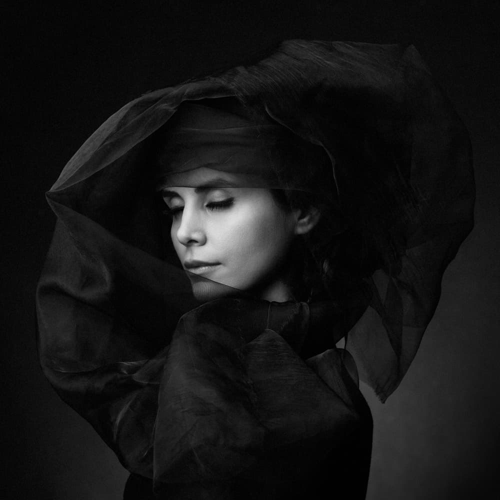 Mysterious Veiled Woman by Mehdi Mokhtari — canvas wall art