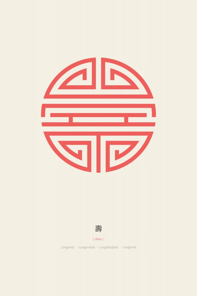 Shou Longevity Symbol by Thoth Adan — canvas wall art