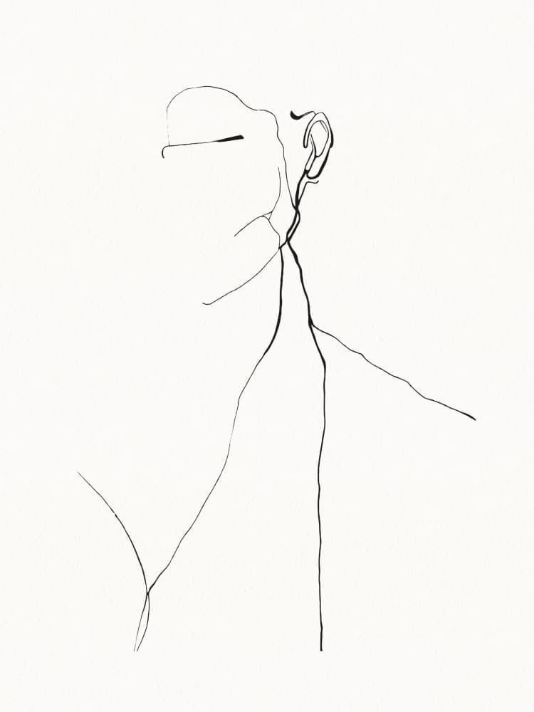 Minimalist Line Portrait by The Printable Studio — canvas wall art