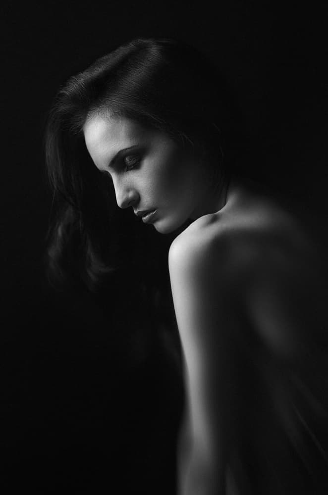 Pensive Woman Profile by Konstantin Pilipchuk — canvas wall art