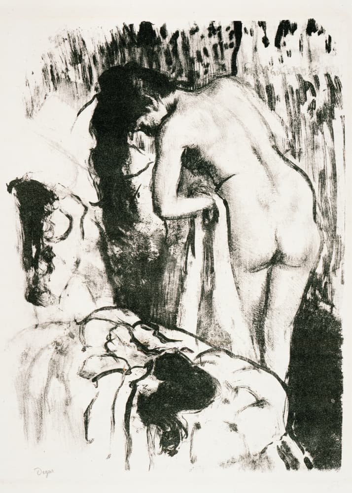 Nude Woman Standing, Drying Herself No.2 by  Edgar Degas — canvas wall art