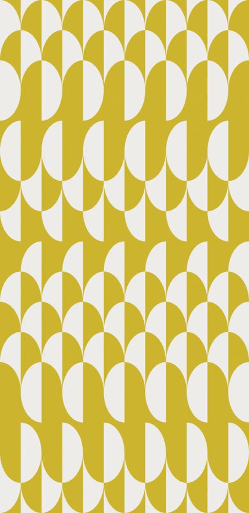 Retro Mustard Waves by Annick — canvas wall art